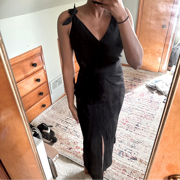 ASOS Tie Back Linen Maxi Dress - Picture 2 of 6